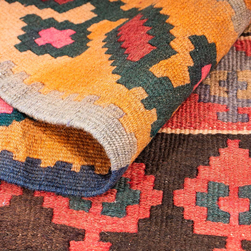 Tappeto corsia Tappeto Kelim - Vecchio - 350 x 140 cm - multicolore