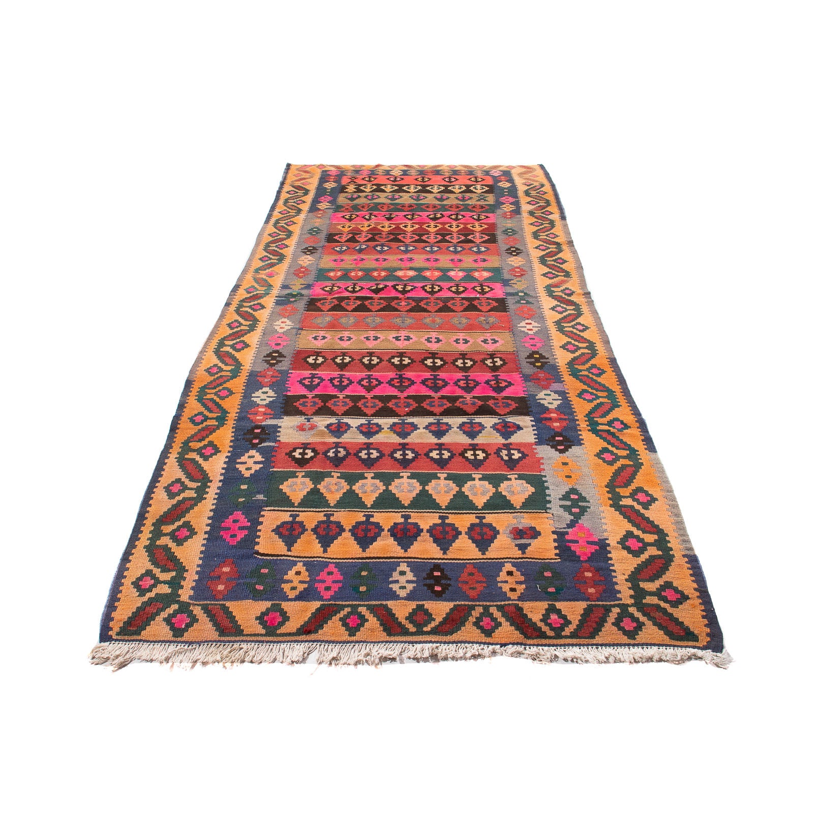 Tappeto corsia Tappeto Kelim - Vecchio - 350 x 140 cm - multicolore