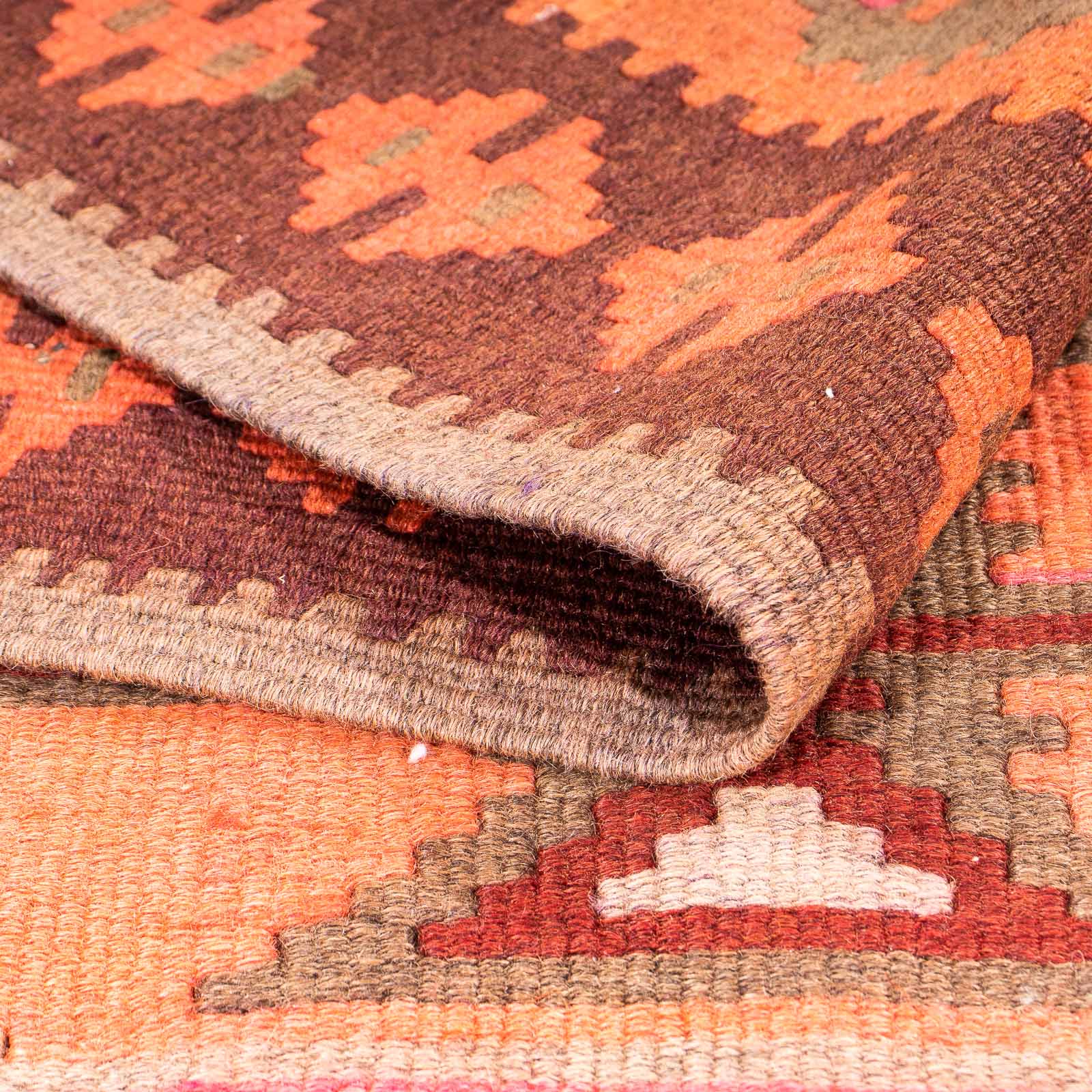 Tappeto corsia Tappeto Kelim - Vecchio - 320 x 145 cm - multicolore