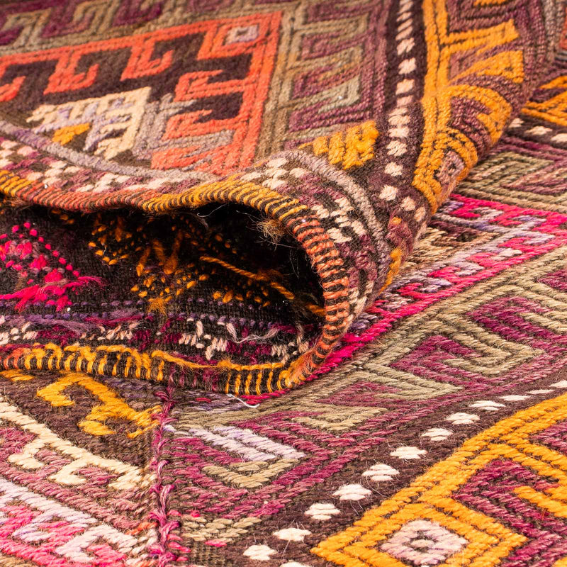 Tappeto corsia Tappeto Kelim - Vecchio - 370 x 140 cm - multicolore