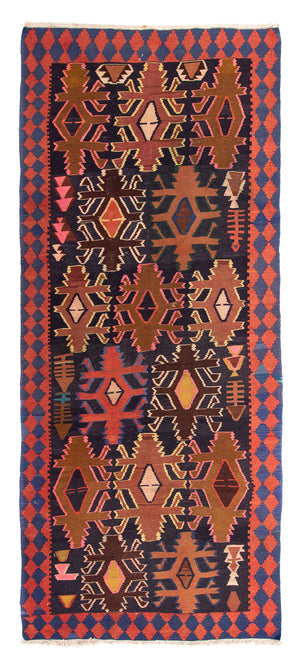 Tappeto corsia Tappeto Kelim - Vecchio - 300 x 135 cm - multicolore