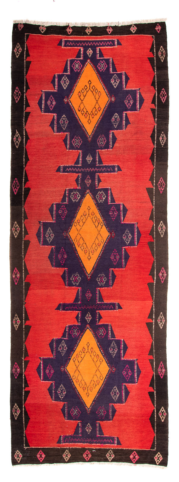 Tappeto corsia Tappeto Kelim - Vecchio - 385 x 150 cm - multicolore