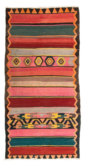Tappeto corsia Tappeto Kelim - Vecchio - 250 x 120 cm - multicolore