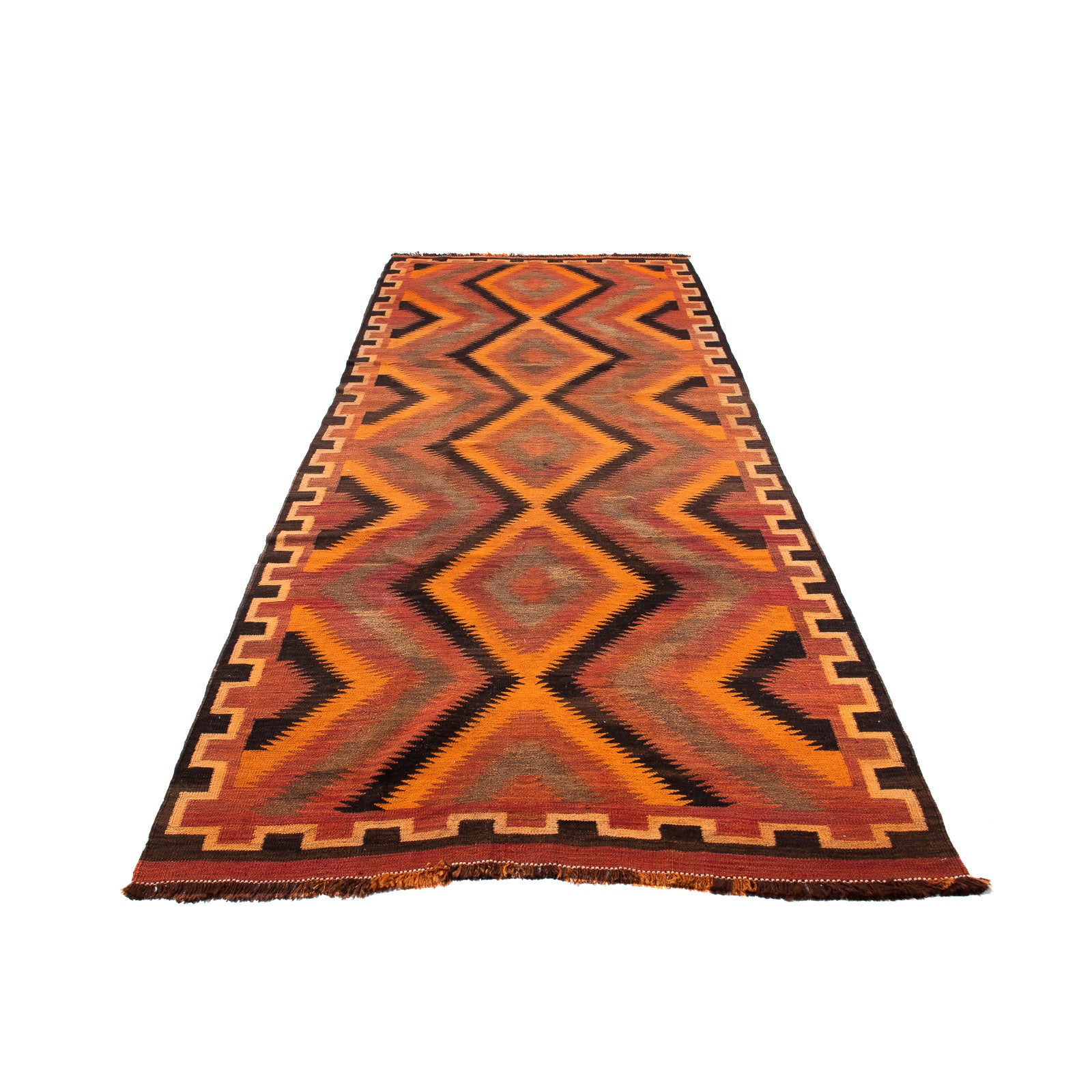 Tappeto corsia Tappeto Kelim - Vecchio - 320 x 140 cm - multicolore