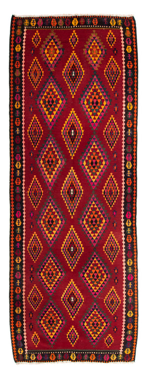 Tappeto corsia Tappeto Kelim - Vecchio - 380 x 144 cm - multicolore