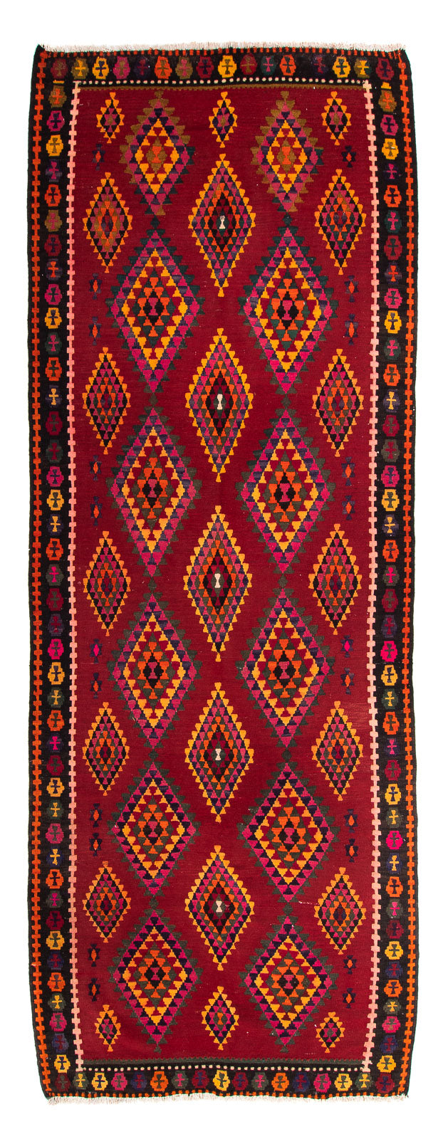 Tappeto corsia Tappeto Kelim - Vecchio - 380 x 144 cm - multicolore