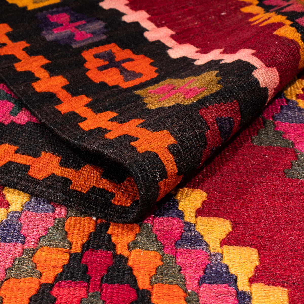 Tappeto corsia Tappeto Kelim - Vecchio - 380 x 144 cm - multicolore