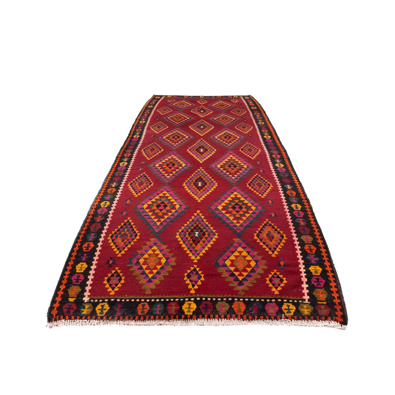 Tappeto corsia Tappeto Kelim - Vecchio - 380 x 144 cm - multicolore