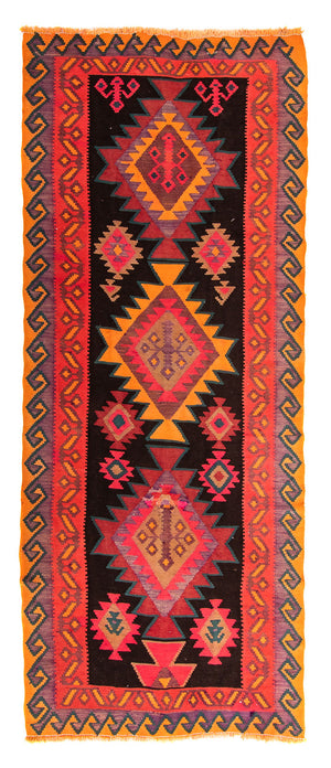 Tappeto corsia Tappeto Kelim - Vecchio - 305 x 80 cm - multicolore