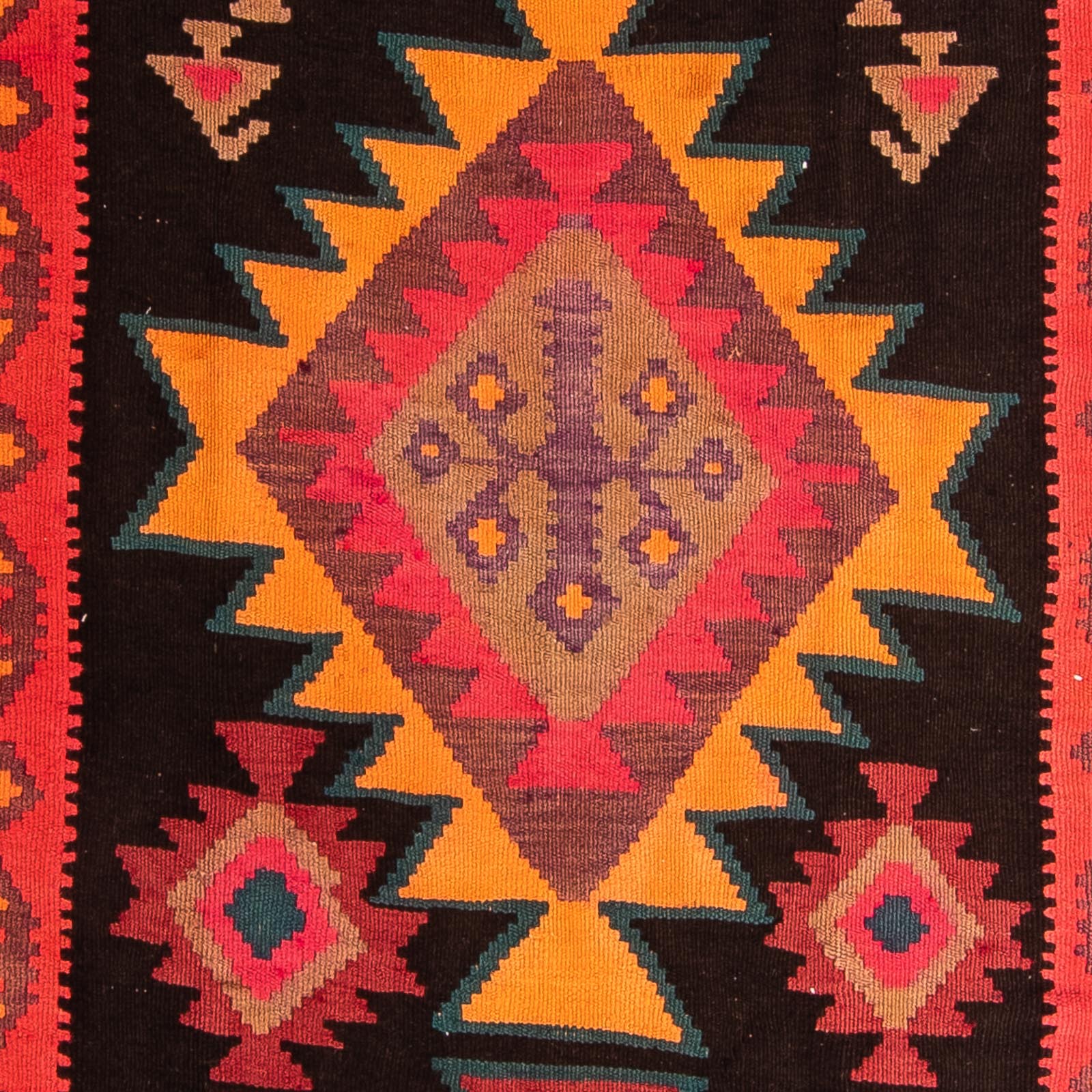 Tappeto corsia Tappeto Kelim - Vecchio - 305 x 80 cm - multicolore