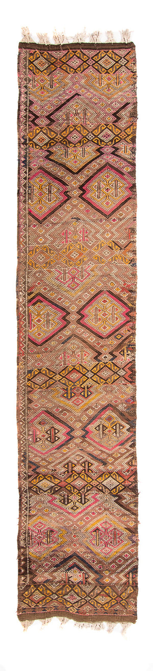 Tappeto corsia Tappeto Kelim - Vecchio - 356 x 152 cm - multicolore