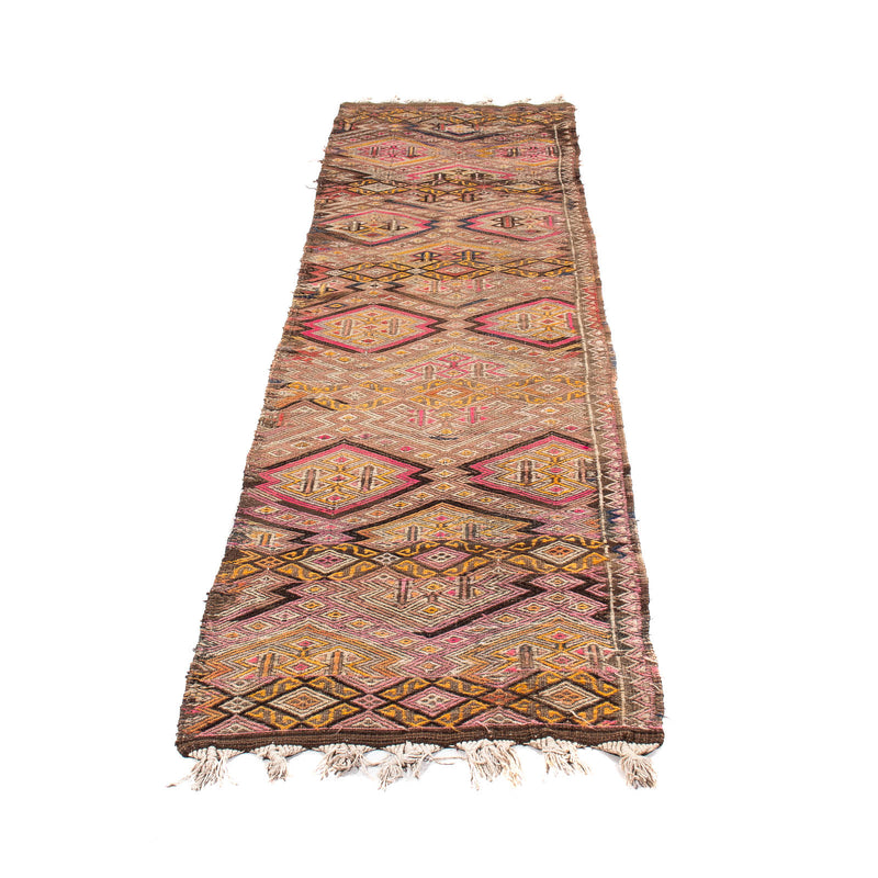 Tappeto corsia Tappeto Kelim - Vecchio - 356 x 152 cm - multicolore