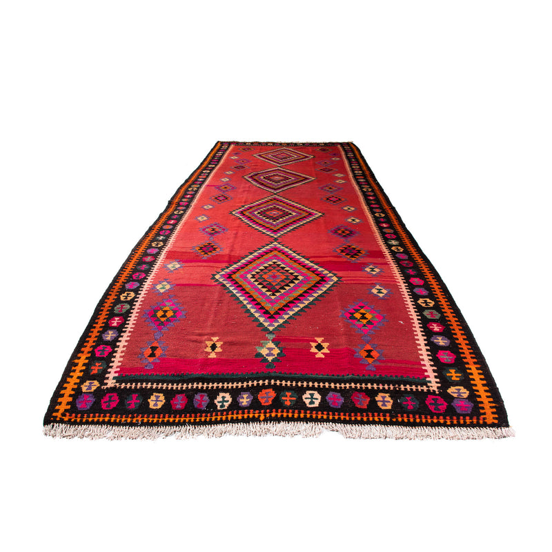 Tappeto corsia Tappeto Kelim - Vecchio - 390 x 155 cm - multicolore