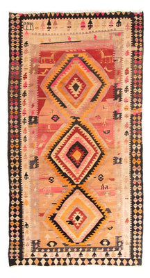 Tappeto corsia Tappeto Kelim - Vecchio - 275 x 150 cm - multicolore