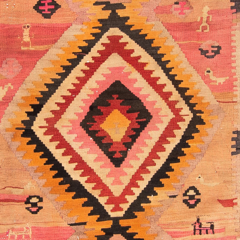 Tappeto corsia Tappeto Kelim - Vecchio - 275 x 150 cm - multicolore