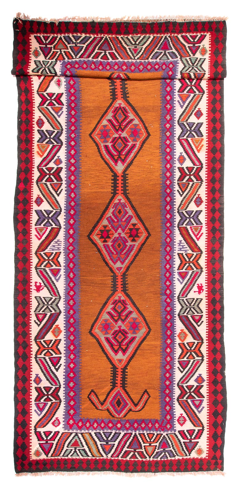 Tappeto corsia Tappeto Kelim - Vecchio - 520 x 185 cm - marrone