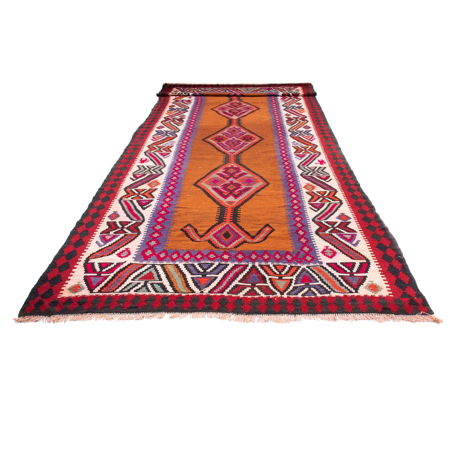 Tappeto corsia Tappeto Kelim - Vecchio - 520 x 185 cm - marrone