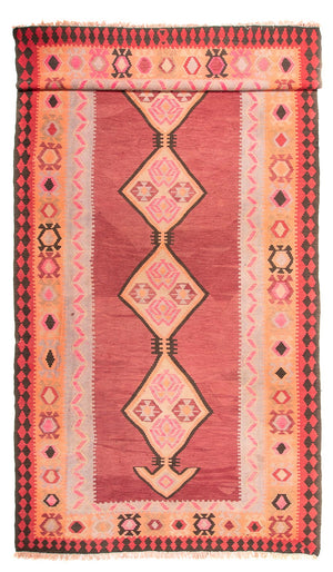 Tappeto corsia Tappeto Kelim - Vecchio - 435 x 200 cm - rosso chiaro