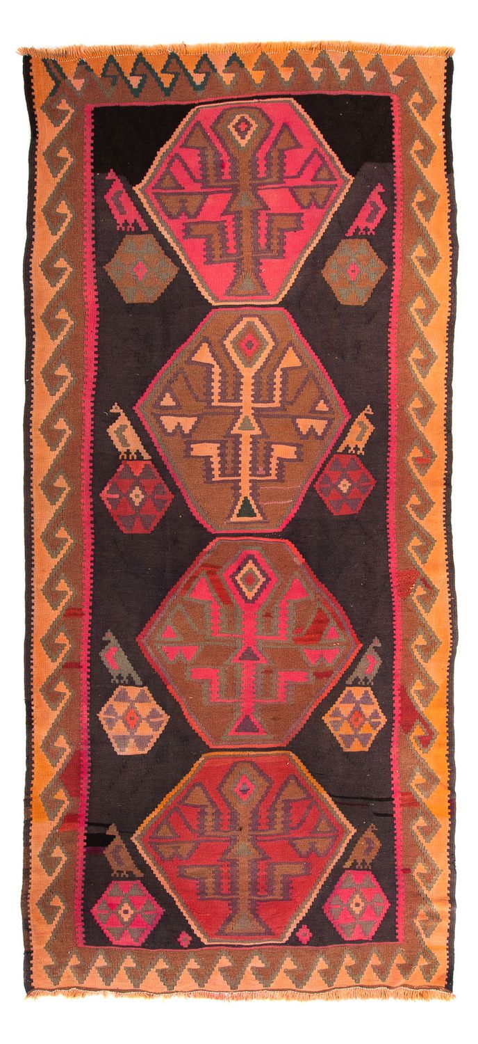 Tappeto corsia Tappeto Kelim - Vecchio - 340 x 150 cm - multicolore