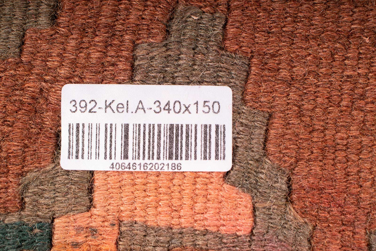 Tappeto corsia Tappeto Kelim - Vecchio - 340 x 150 cm - multicolore