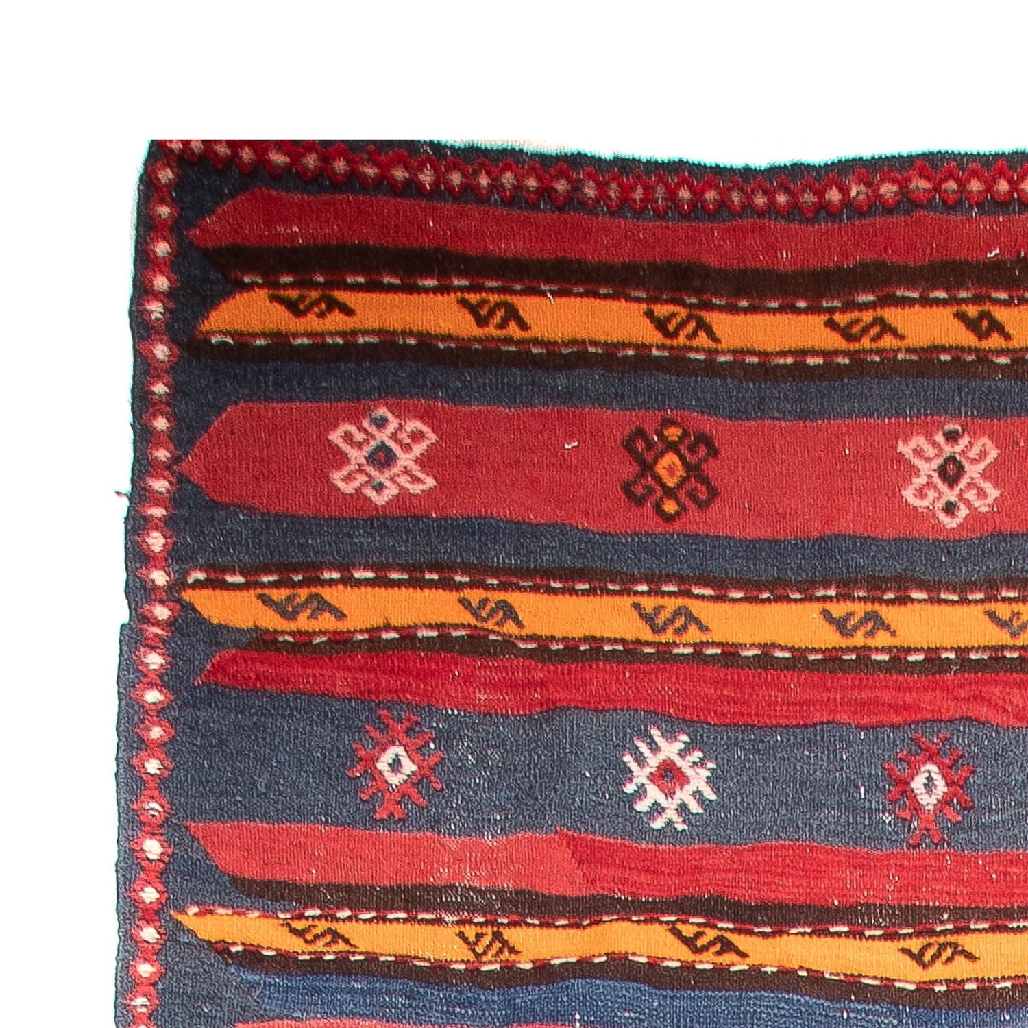 Tappeto corsia Tappeto Kelim - Vecchio - 420 x 160 cm - blu scuro