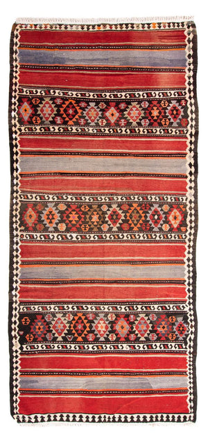 Tappeto corsia Tappeto Kelim - Vecchio - 310 x 140 cm - multicolore