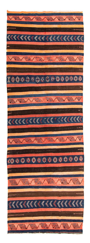 Tappeto corsia Tappeto Kelim - Vecchio - 345 x 130 cm - multicolore