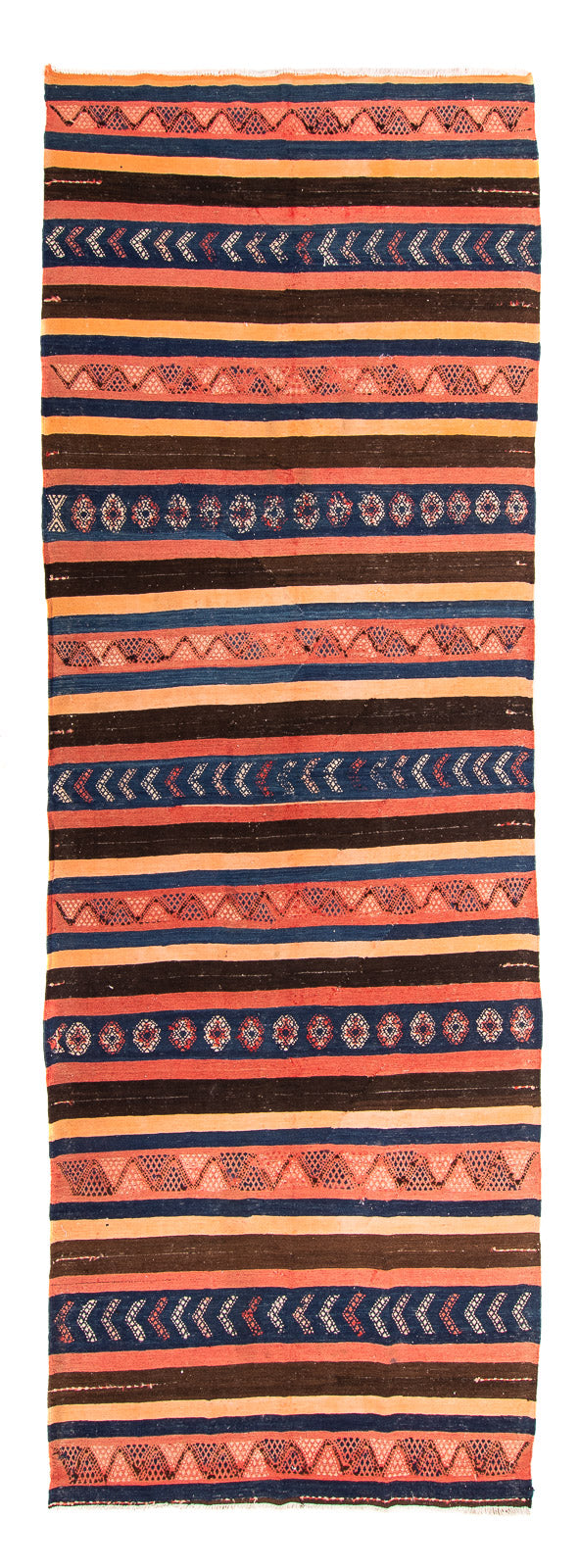 Tappeto corsia Tappeto Kelim - Vecchio - 345 x 130 cm - multicolore