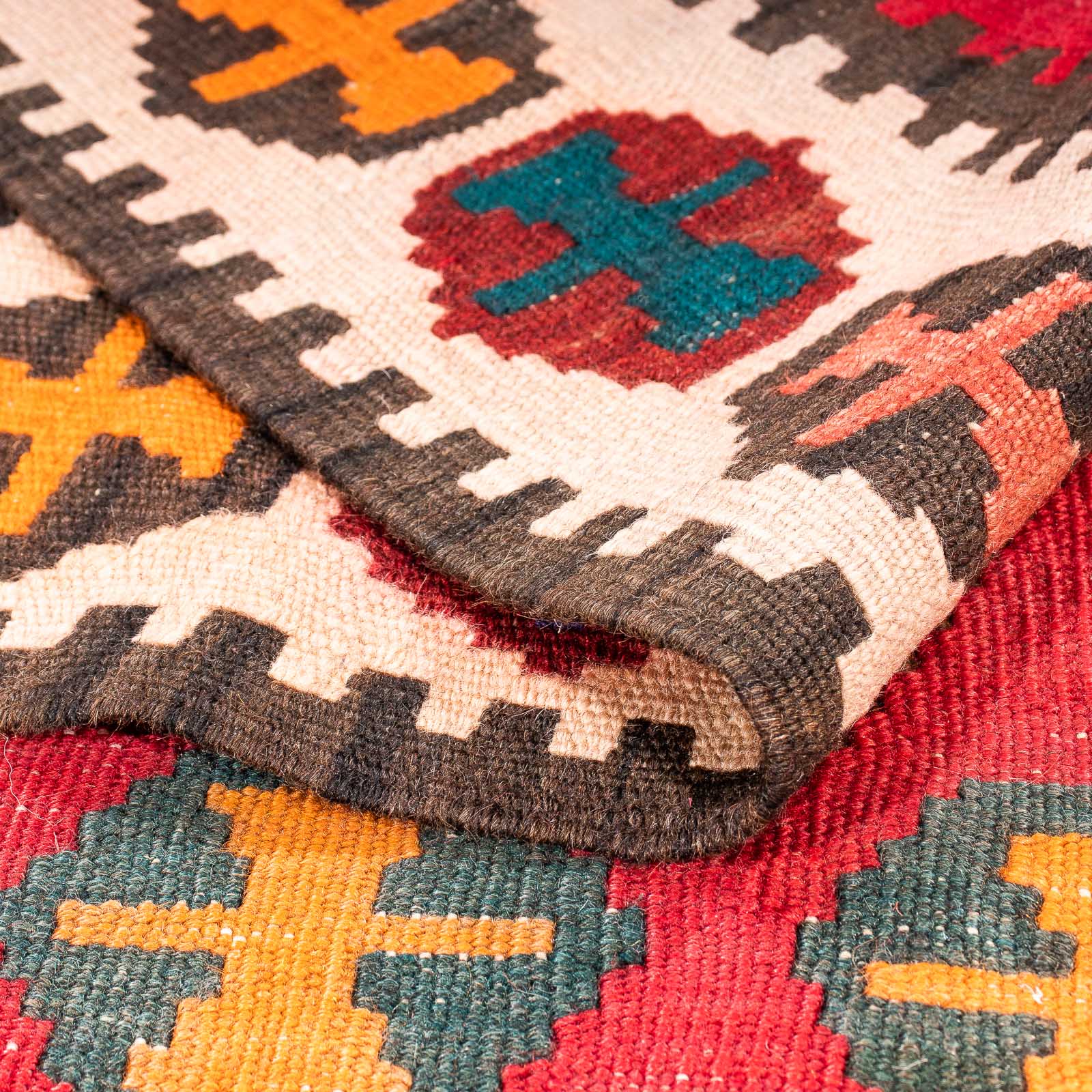 Tappeto corsia Tappeto Kelim - Vecchio - 323 x 167 cm - multicolore