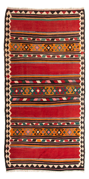 Tappeto corsia Tappeto Kelim - Vecchio - 270 x 145 cm - multicolore