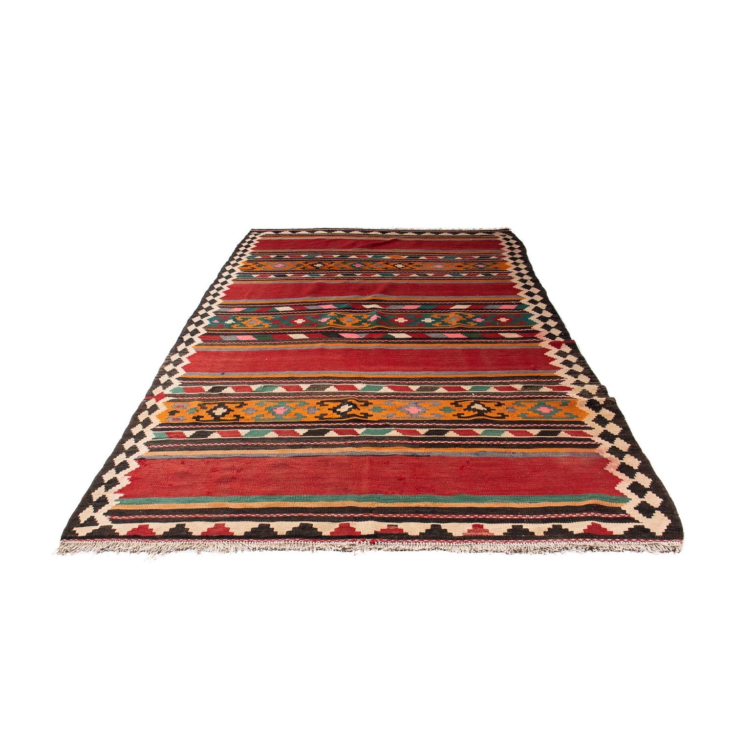 Tappeto corsia Tappeto Kelim - Vecchio - 270 x 145 cm - multicolore
