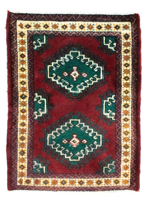 Tappeto Turkaman - 87 x 64 cm - rosso