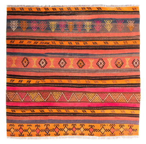 Tappeto Kelim - Vecchio - 150 x 135 cm - multicolore