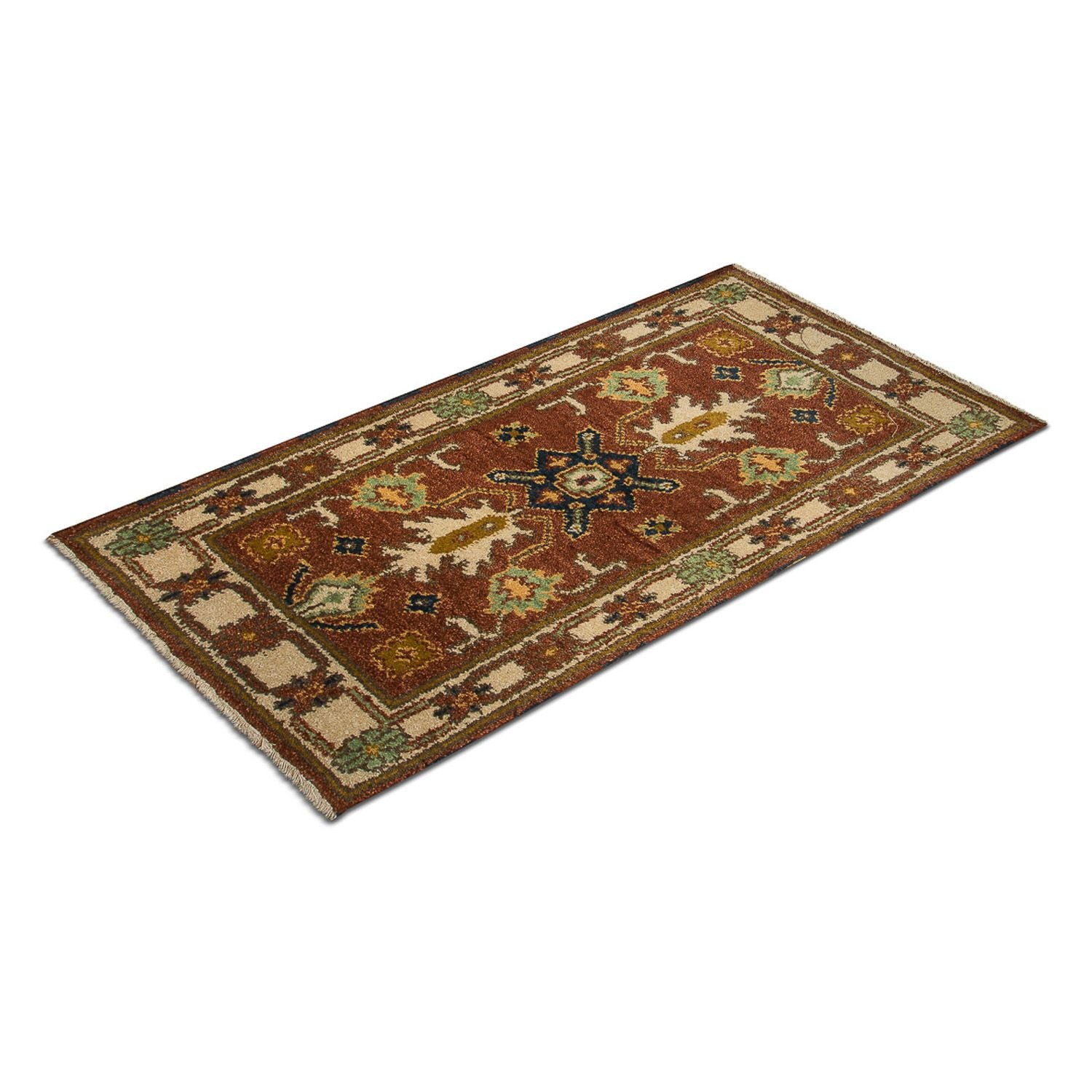 Tappeto orientale - 123 x 64 cm - ruggine