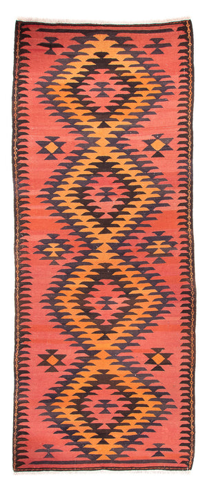 Tappeto corsia Tappeto Kelim - Vecchio - 400 x 140 cm - rosso chiaro