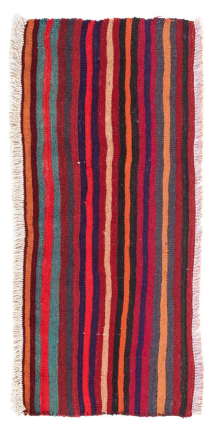 Tappeto corsia Tappeto Kelim - Vecchio - 105 x 45 cm - multicolore