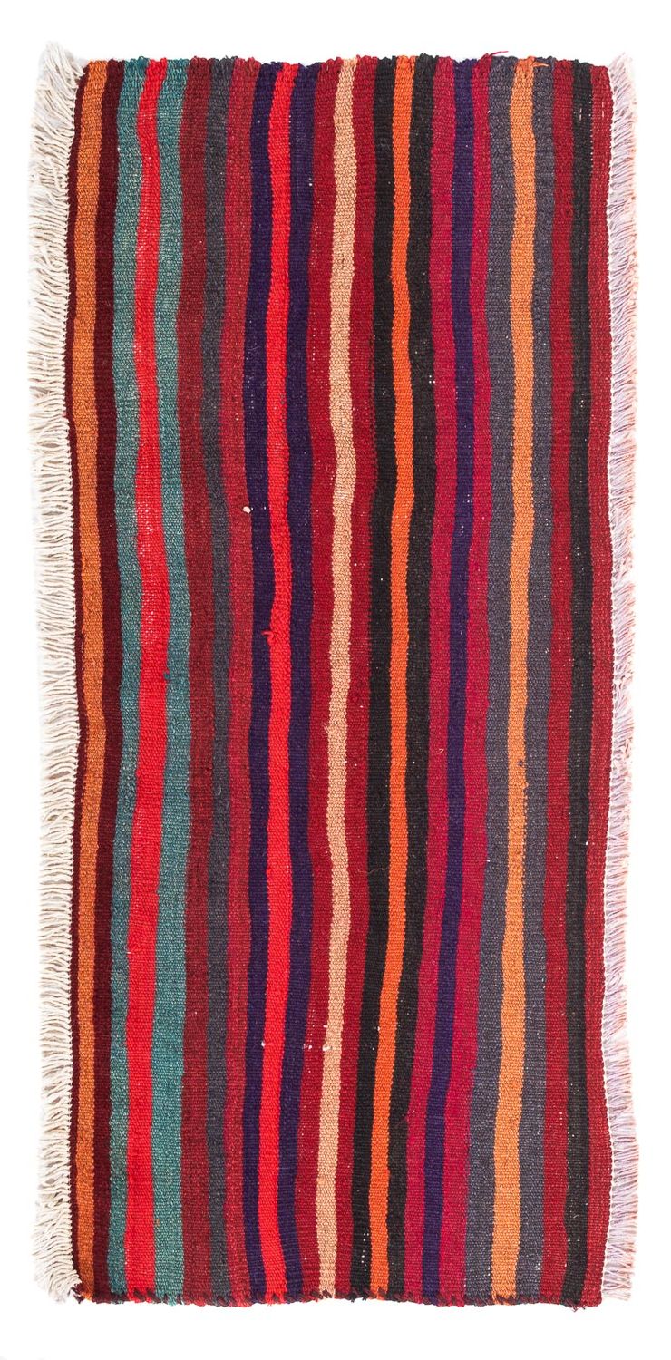 Tappeto corsia Tappeto Kelim - Vecchio - 105 x 45 cm - multicolore
