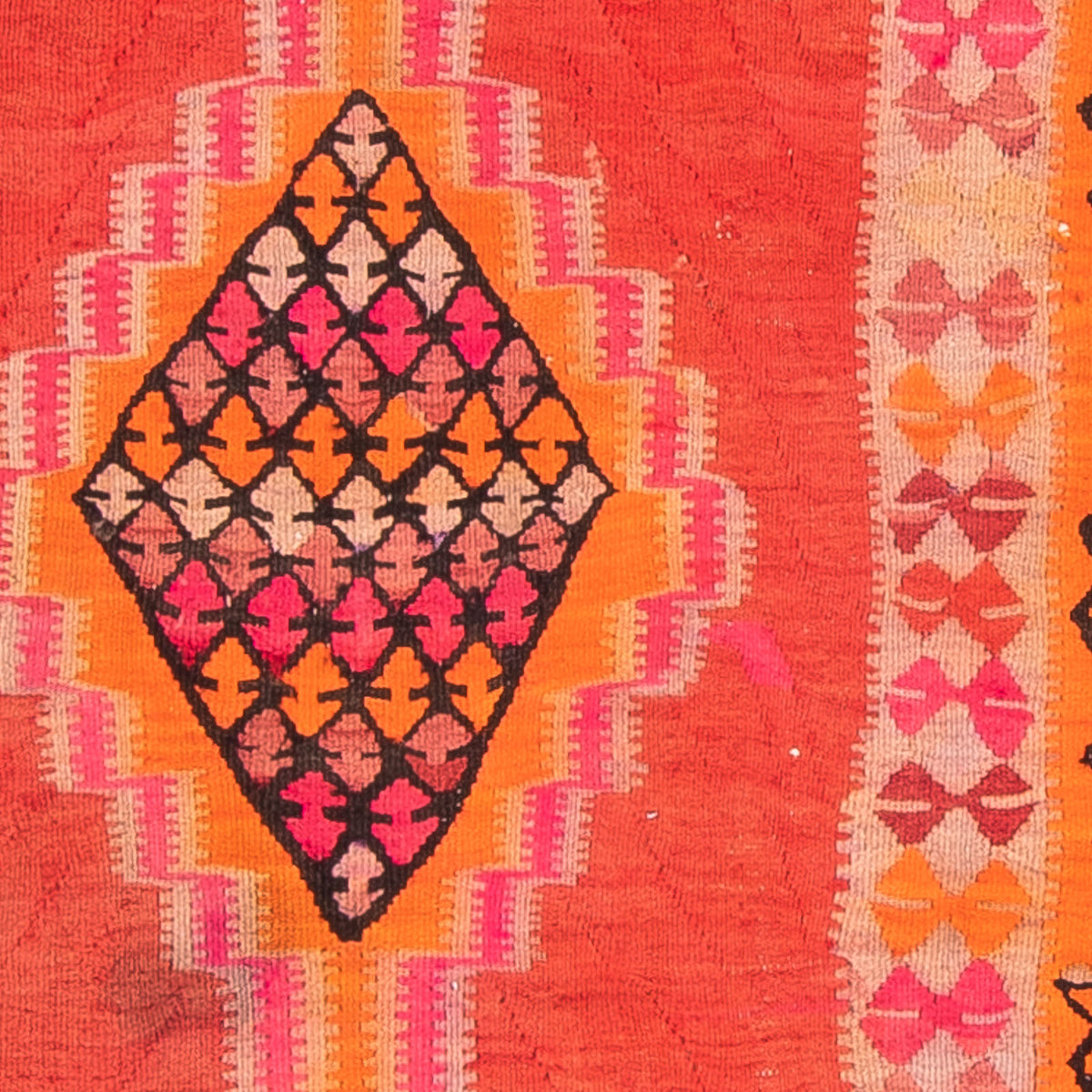 Tappeto corsia Tappeto Kelim - Vecchio - 355 x 90 cm - multicolore