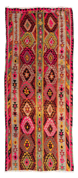 Tappeto corsia Tappeto Kelim - Vecchio - 280 x 112 cm - multicolore