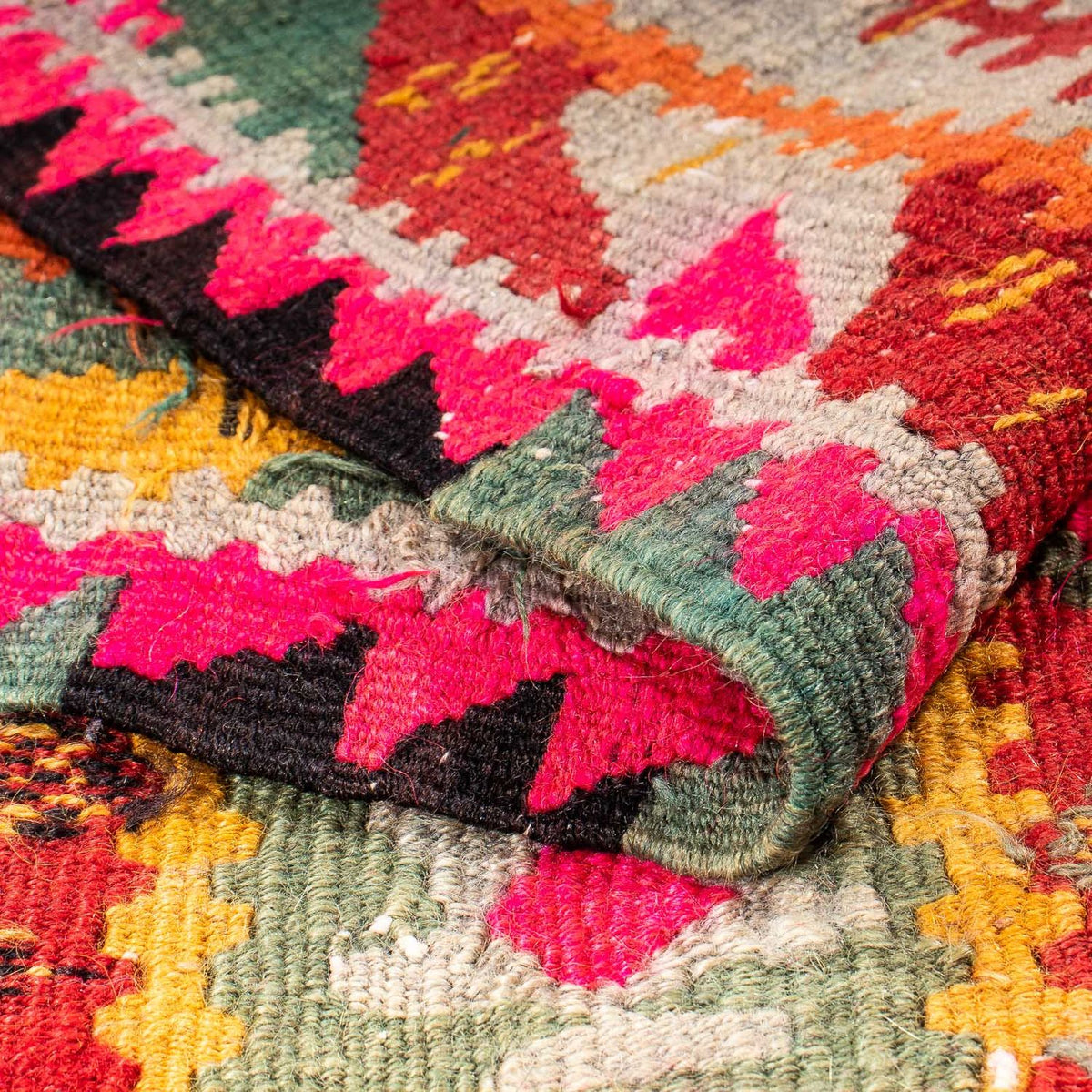 Tappeto corsia Tappeto Kelim - Vecchio - 280 x 112 cm - multicolore