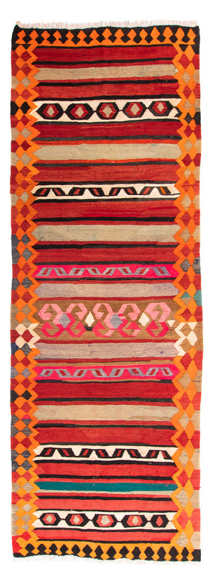 Tappeto corsia Tappeto Kelim - Vecchio - 370 x 130 cm - multicolore