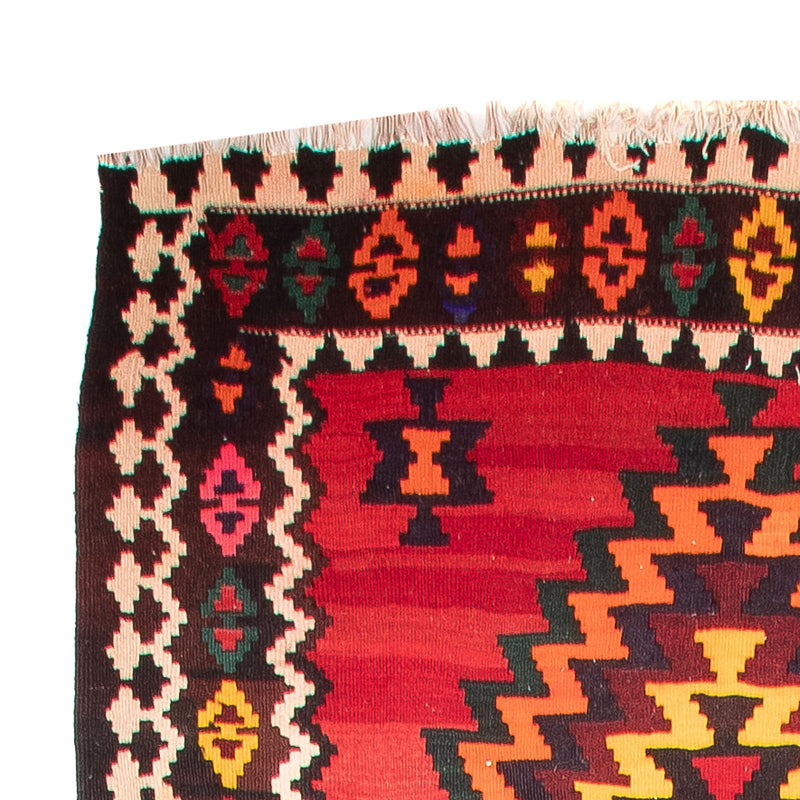 Tappeto corsia Tappeto Kelim - Vecchio - 440 x 124 cm - rosso scuro