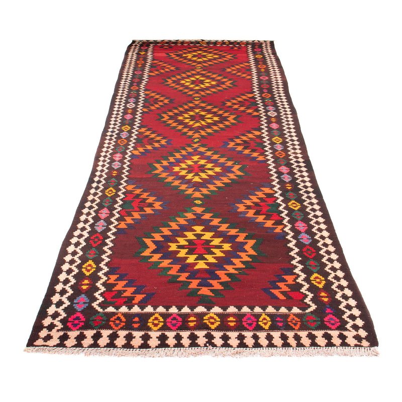 Tappeto corsia Tappeto Kelim - Vecchio - 440 x 124 cm - rosso scuro
