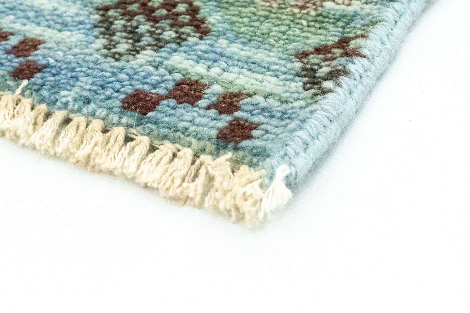 Tappeto di lana - 92 x 63 cm - blu chiaro
