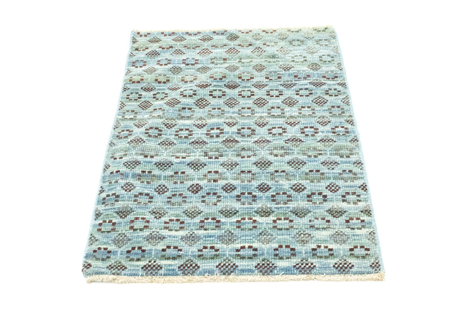 Tappeto di lana - 92 x 63 cm - blu chiaro
