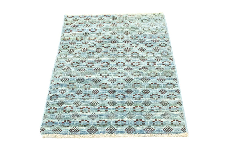 Tappeto di lana - 92 x 63 cm - blu chiaro