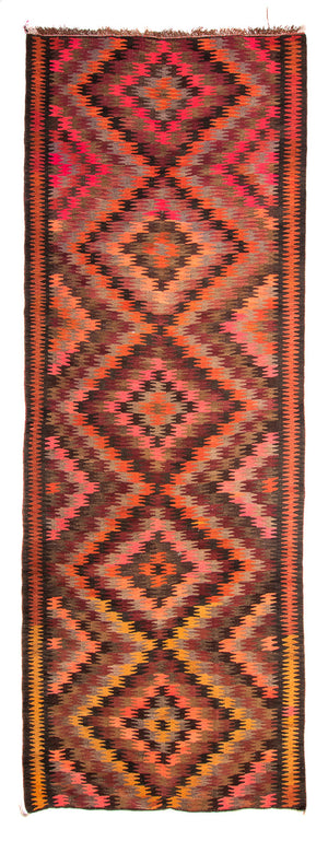 Tappeto corsia Tappeto Kelim - Vecchio - 380 x 150 cm - multicolore