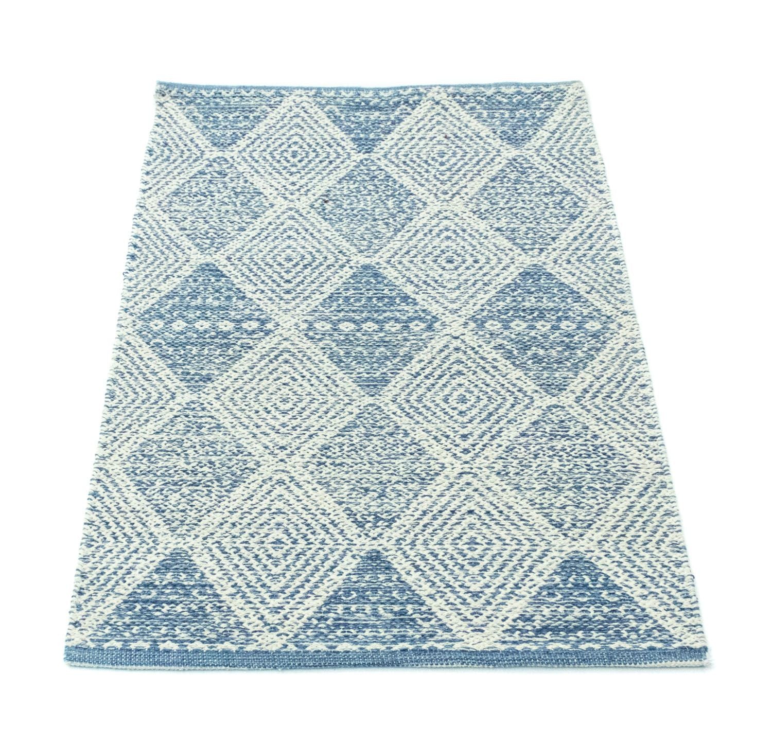 Tappeto Kelim - Tendenza - 92 x 62 cm - blu chiaro