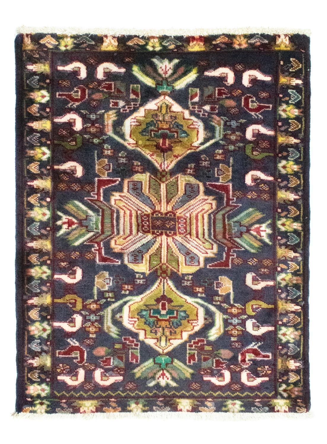 Tappeto Turkaman - 86 x 70 cm - blu scuro