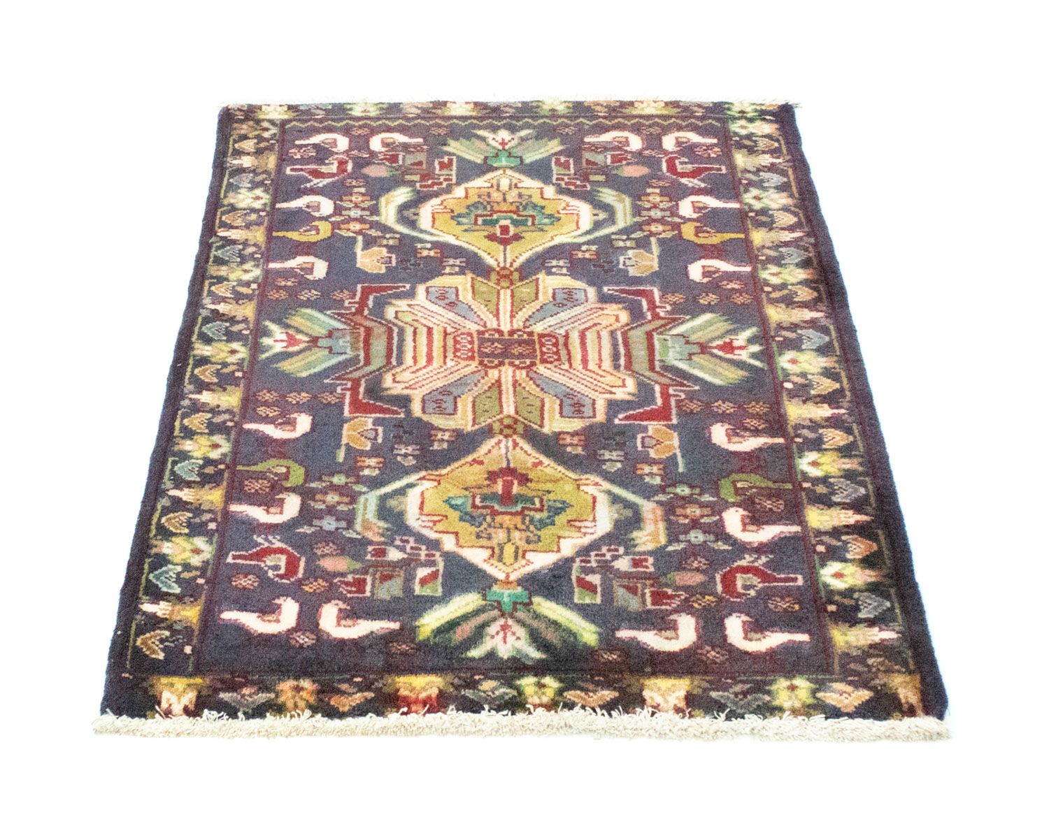 Tappeto Turkaman - 86 x 70 cm - blu scuro